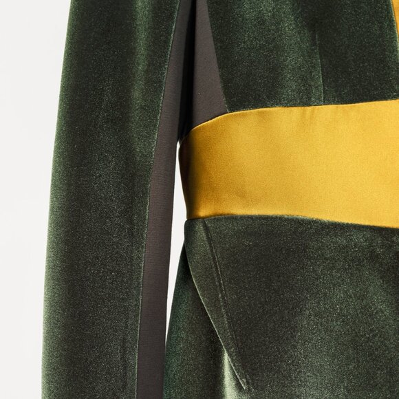 UNTTLD AW/18 Rafael Green Velvet Satin-Trim Blazer - Picture 6 of 9